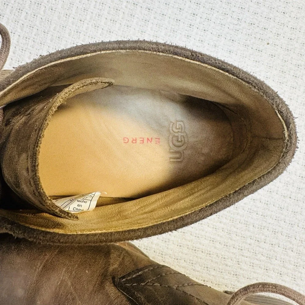 UGG Dagmann‎ Grizzly Brown Leather Chukka Boots Shoes Men's Size 9 New Insoles